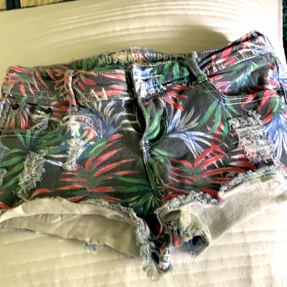Mossimo Supply Co. Palm Print Denim Shorts